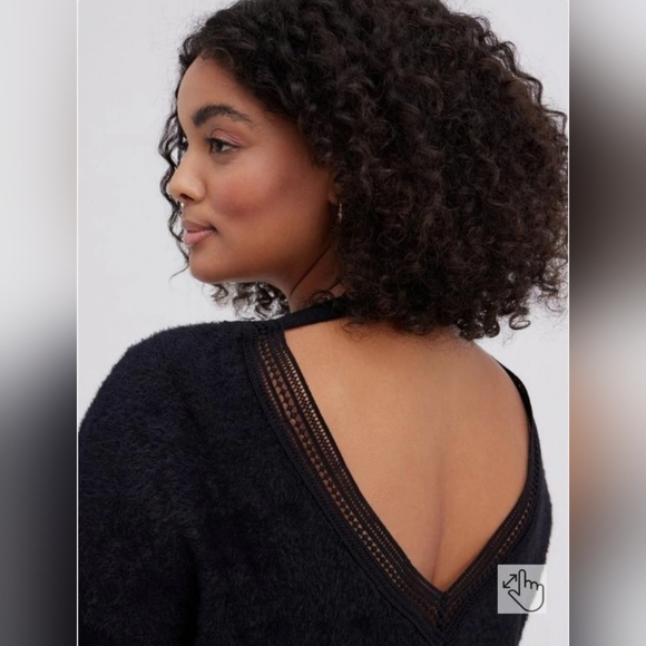 Torrid Elegant Black V-Neck Sweater - Picture 2 of 7